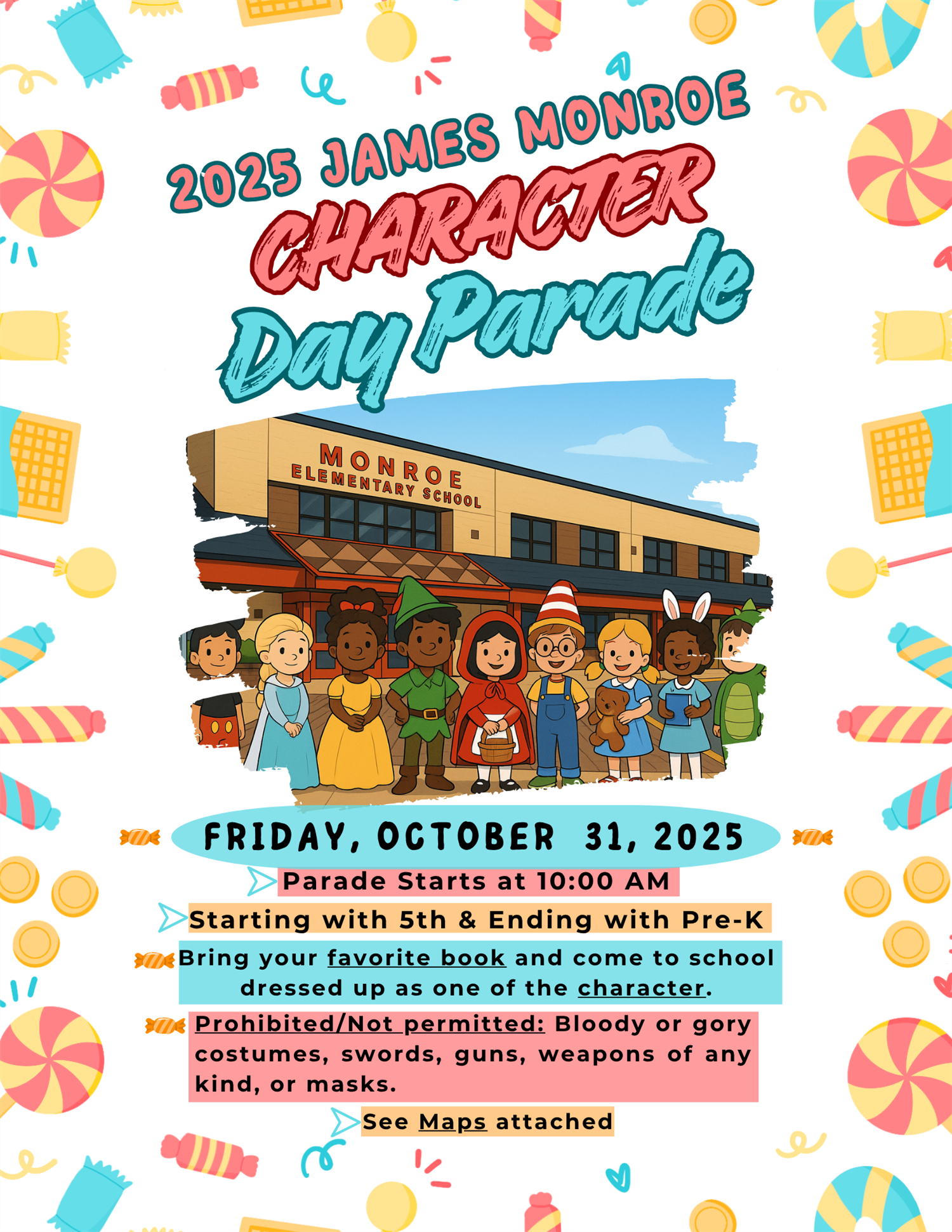  Character Day Parade & Trunk or Treat October 31 at 1 PM